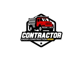 Excavator logo vector for construction company. Vehicle equipment template vector illustration for your brand.