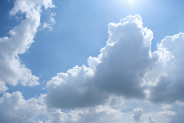 Blue sky and clouds . Natural background .