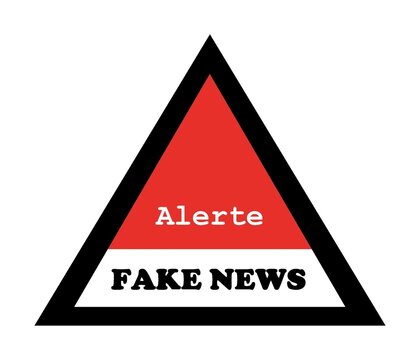 Alerte fake news dans un panneau de danger