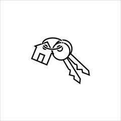 house keys, buying apartment icon vector illustration symbol