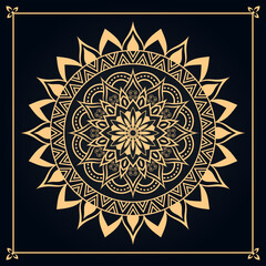 Elegant Arabesque Golden Color Mandala. Decorative Mandala for Print, Poster, Cover, Brochure, Flyer, Banner.
