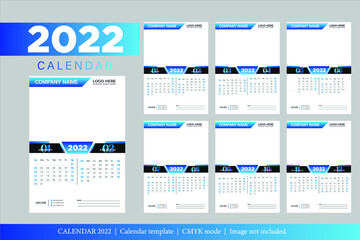 2022 Calendar Template Design