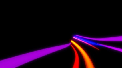 Fototapeta premium energievoll farbenfroh leuchtende schnelle Lichtschweife, Energie, Strom, Stärke, kraftvoll, schnelles Internet, Licht, Technologie, Wissenschaft, gelb, rot, grün, schwarz 