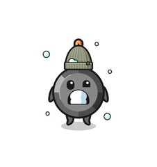 cute cartoon frying pan with shivering expression