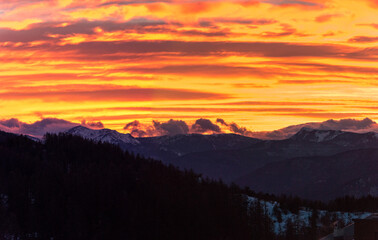 Coucher de soleil - Station de ski Valberg - Alpes Maritime