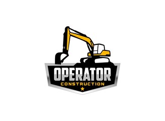Excavator logo vector for construction company. Vehicle equipment template vector illustration for your brand.