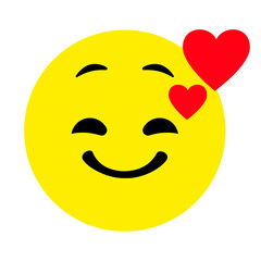 Smiley face with heart. Emoji icon vector. Emoticon sign. Positive emotions. Vector illustration.