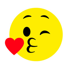 Smiley face with heart. Emoji icon vector. Emoticon sign. Positive emotions. Vector illustration.