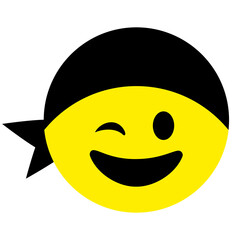 Smiley face with bandana. Emoji icon vector. Emoticon sign. Positive emotions. Vector illustration.