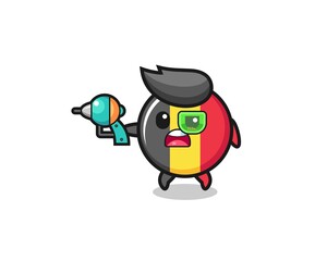 cute belgium flag holding a future gun