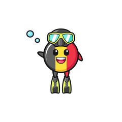 the belgium flag diver cartoon character