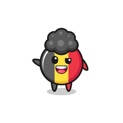 belgium flag character as the afro boy
