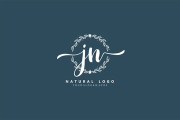 J N JN logo, Initial lettering handwriting or handwritten for identity. Logo with signature and hand drawn style.