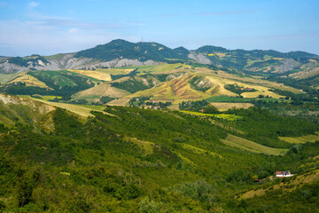 Fototapeta premium Rural landscape on the hills near Imola and Riolo Terme