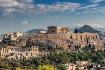 Fototapeta na wymiar Acropolis of Athens, Greece, with the Parthenon Temple