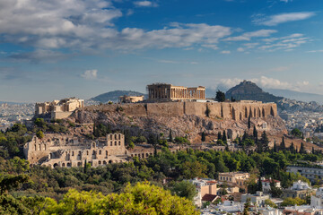 Fototapeta na wymiar Acropolis of Athens, Greece, with the Parthenon Temple