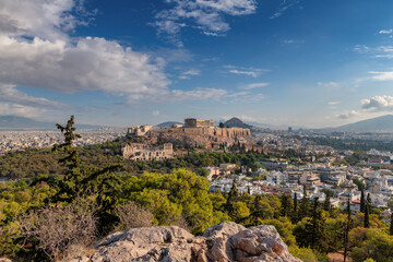 Fototapeta na wymiar Skyline of Athens with Acropolis of Athens, Greece
