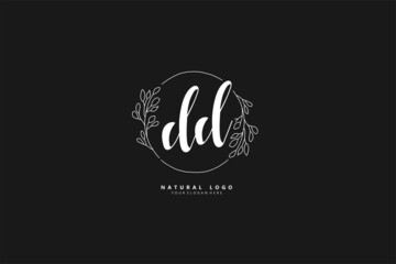 D DD logo, Initial lettering handwriting or handwritten for identity. Logo with signature and hand drawn style.