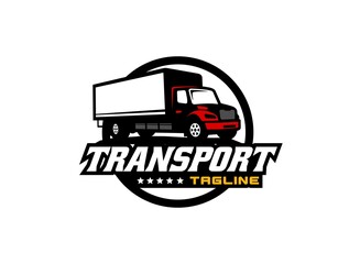Truck logo vector for transportation company. Vehicle equipment template vector illustration for your brand.