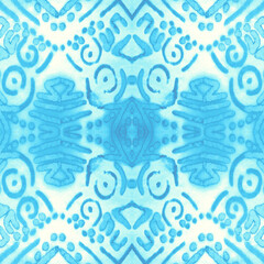 Azure Patterns Seamless. Navy Tribal Pattern.