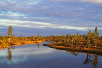 autumn landscape with lake