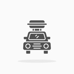 Travel Car icon. Solid Glyph style. Vector illustration. Enjoy this icon for your project.