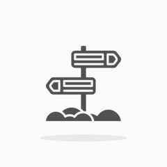 Signpost icon. Solid Glyph style. Vector illustration. Enjoy this icon for your project.