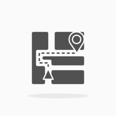 Direction icon. Solid Glyph style. Vector illustration. Enjoy this icon for your project.