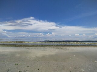 Image of the beach, sea and sky in the tropics.