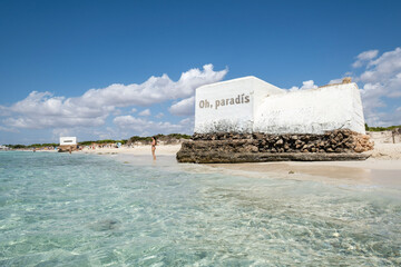 Sa Rapita-Ses Covetes beach, machine gun nest, Mallorca, Balearic Islands, Spain