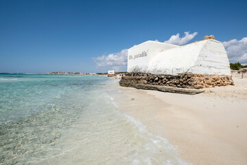 Sa Rapita-Ses Covetes beach, machine gun nest, Mallorca, Balearic Islands, Spain