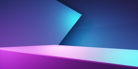 Obraz premium 3d rendering of purple and blue abstract geometric background. Cyberpunk concept. Scene for advertising, technology, showcase, banner, cosmetic, fashion, business. Sci-Fi Illustration. Product display