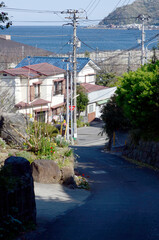 Fototapeta na wymiar 漁村の道