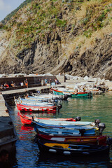 Fototapeta na wymiar Boote in Cinque Terre