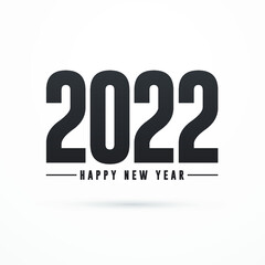 2022 happy new year modern creative minimalist banner, sign, design concept, social media post, template with dark text on a light abstract background 