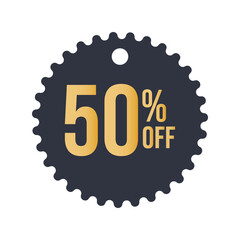 50% off tag, sales banner