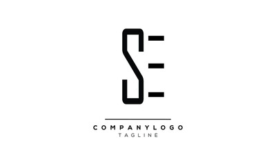 Abstract Letter Initial se es Vector Logo Design Template