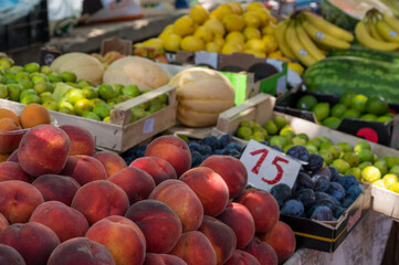 fruits and vegetables at market