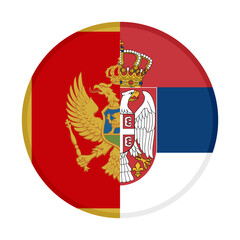 round icon with montenegro and serbia flags. vector illustration isolated on white background	 - obrazy, fototapety, plakaty