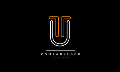 Abstract Letter Initial UT TU Vector Logo Design Template