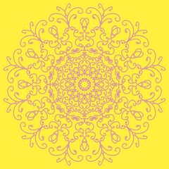 黄色　レース模様　カラー背景