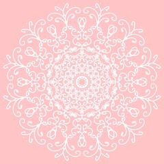 パステルピンク　レース模様　カラー背景