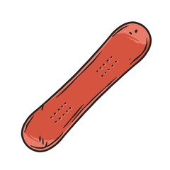 Winter snowboard for print design. Snow design element for merry christmas holiday or new year