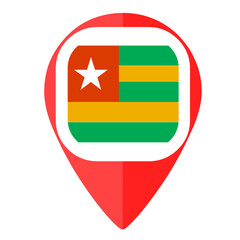 Togo flag pins country map marker navigation