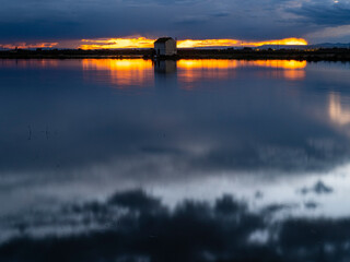 Sunset around the Albufera of Valencia (Spain)