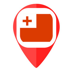 Fototapeta premium Tonga flag pins country map marker navigation