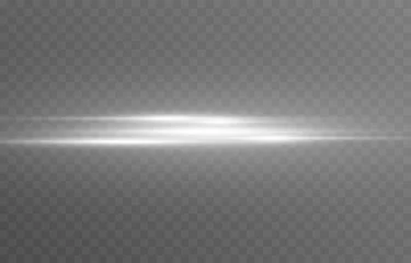 Fotobehang Vector glowing line. Horizontal glowing lines png, magic glow, neon light, line light, white light png. © Vitaliy