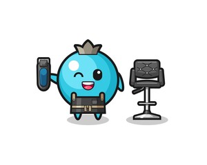 blueberry barbershop is holding a trimer