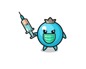Fototapeta premium illustration of the blueberry to fight the virus
