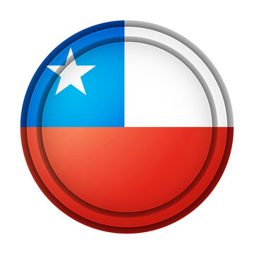 Glass light ball with flag of Chile. Round sphere, template icon. Chilean national symbol. Glossy realistic ball, 3D abstract vector illustration highlighted on a white background. Big bubble